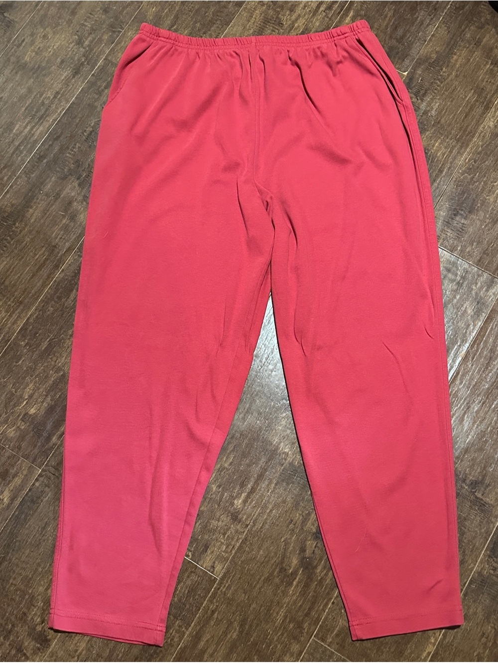 Lands’ End Knit Pull On Pants Light Maroon Women’s XL